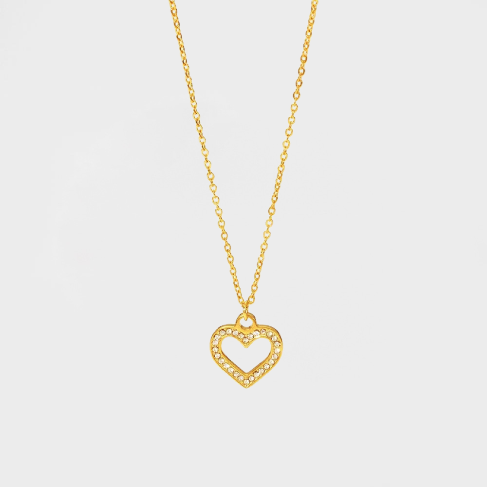 CZ Love Heart Pendant Necklace
