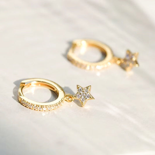 Star Huggie Hoop Earring