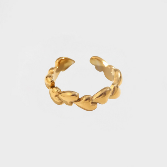 Hearts Row Adjustable Ring-Dazzledvenus