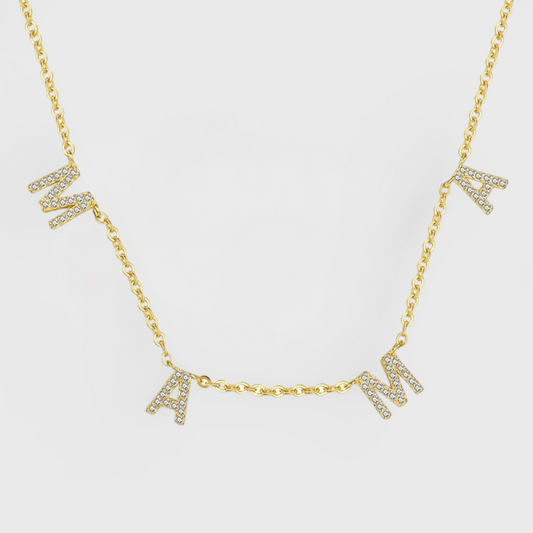 Pavè Mama Block Necklace