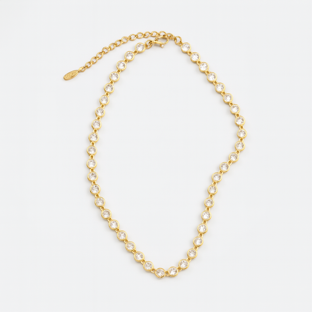Willow Bezel Tennis Necklace