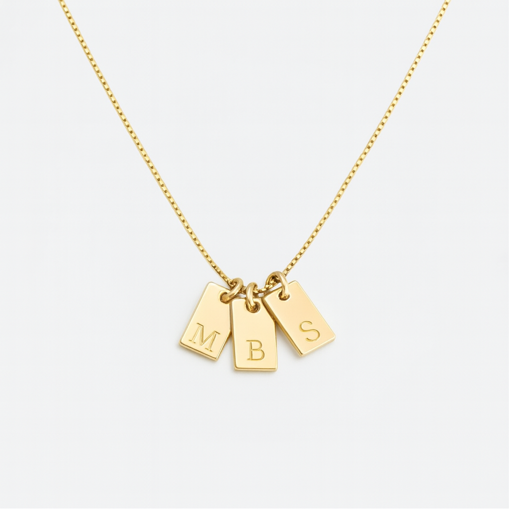 Mini Tablet Initial Necklace