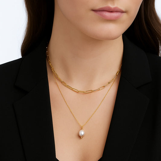 Lara Pearl Duo Necklace