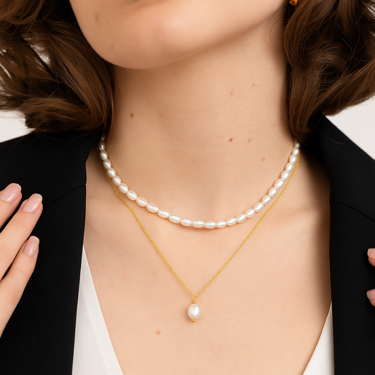 Multilayered Ophelia Pearl Necklace