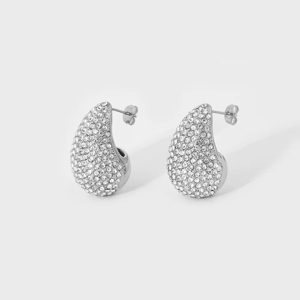 Savi Pavè Teardrop Earring-Dazzledvenus