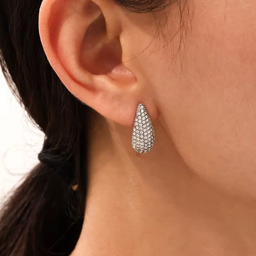 Mini Savi Pavè Teardrop Earring-Dazzledvenus