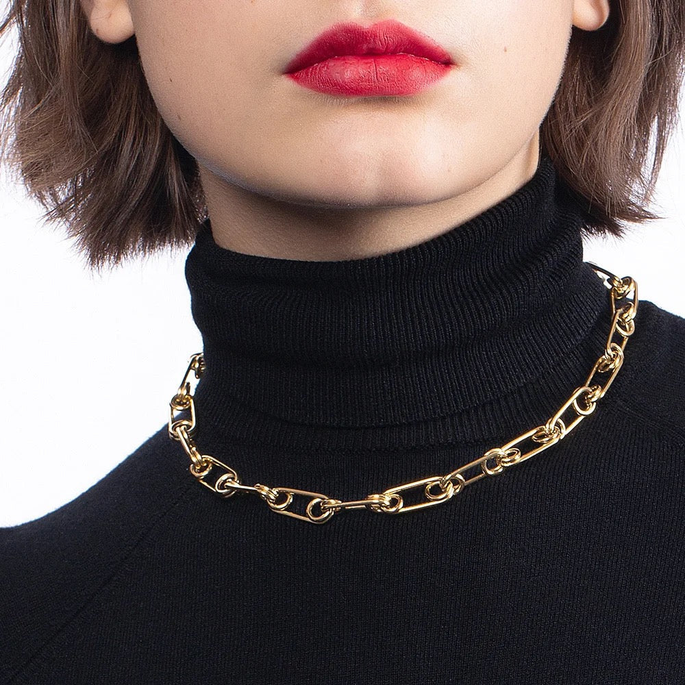 Classic Paper Clip Links Necklace