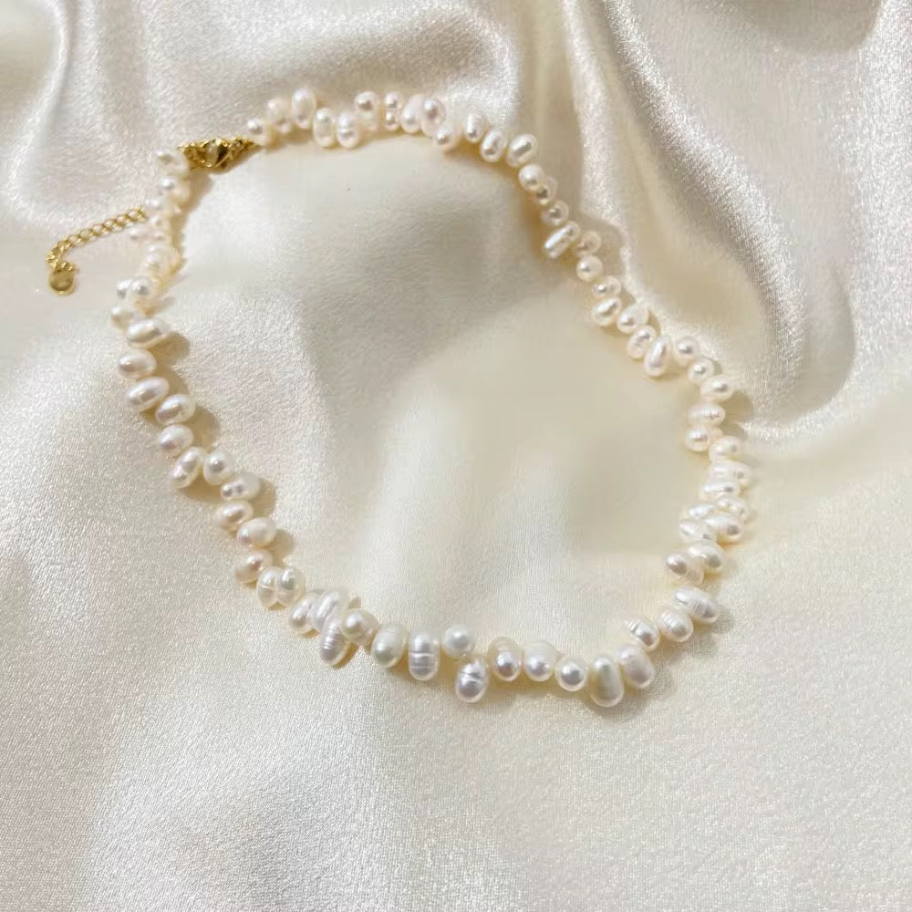 Poppy Pearl Choker Necklace-Purchase stylish Twisted Herring Bone Necklace. Explore our online collection for trendy accessories reflecting the charm of the Emerald Isle. Order yours now!-Dazzledvenus