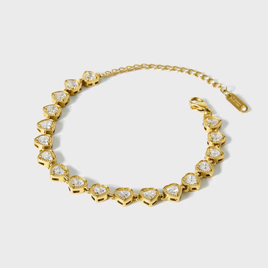 Zoe Heart Bracelet-Dazzledvenus