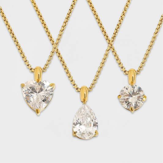 Solitaire Necklace-Explore our exclusive CZ Emerald Crescent Moon Necklace collection. Elevate your style with our stunning designs. Order now for a touch of elegance! 🚀-Dazzledvenus