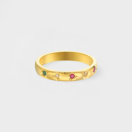 Multi Starburst Band Ring