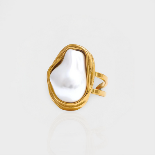 Abstract Baroque Pearl Ring-Dazzledvenus