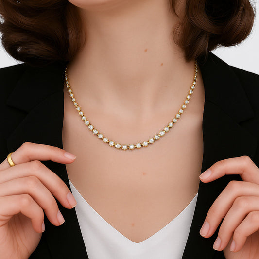 Willow Bezel Tennis Necklace