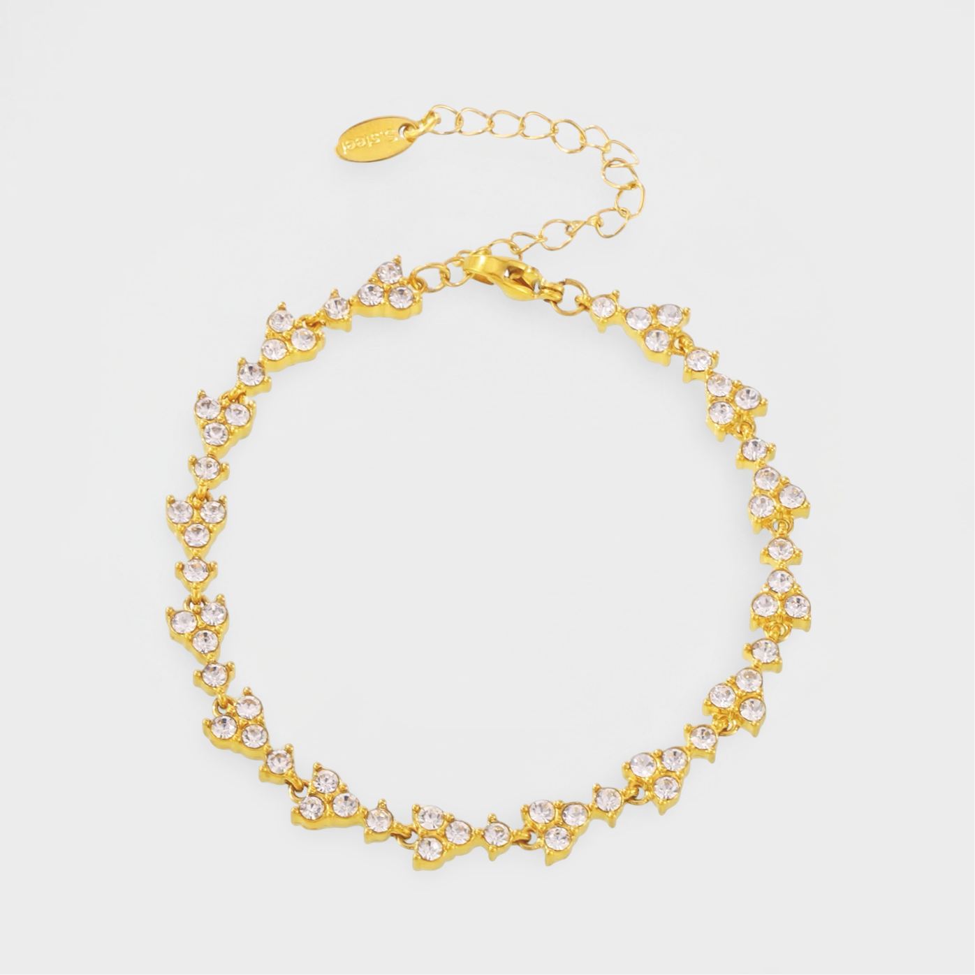 Trio Diamond Bracelet-Statement trio diamond bracelet with 18k gold plating. Available in gold or multicolour stones. No Fade and perfect for stacking. Shipped from Ireland. -Dazzledvenus