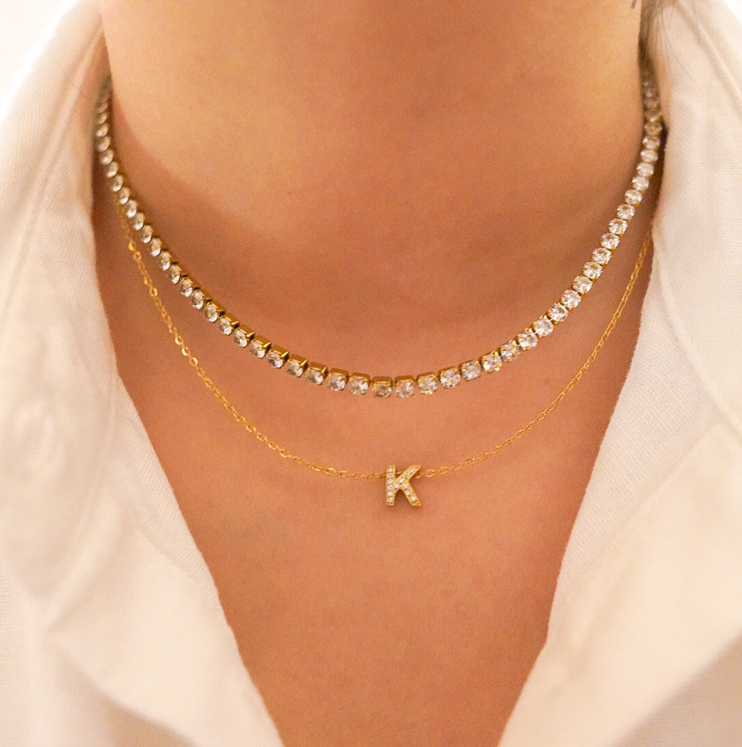 Dazzle Dainty Initial Necklace