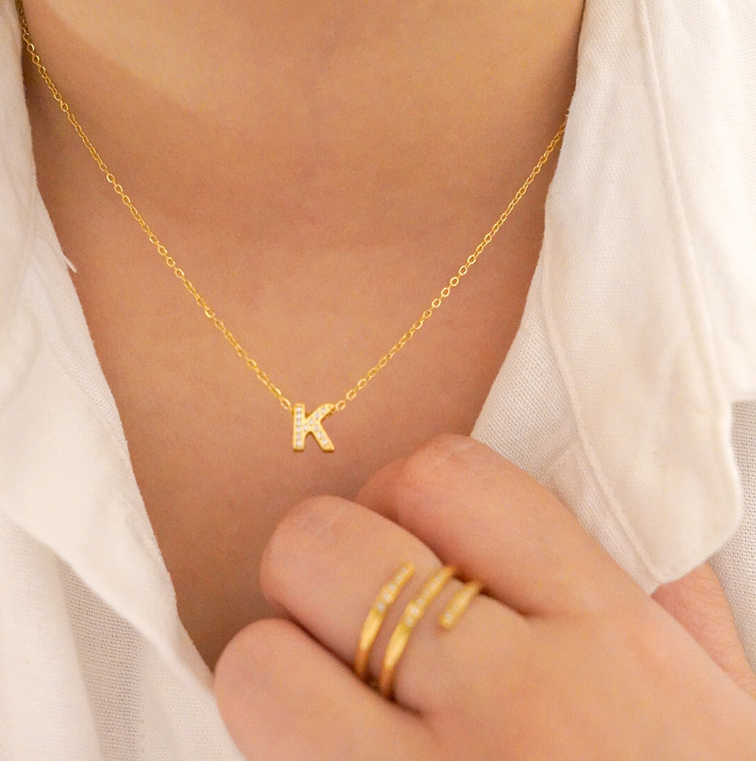 Dazzle Dainty Initial Necklace