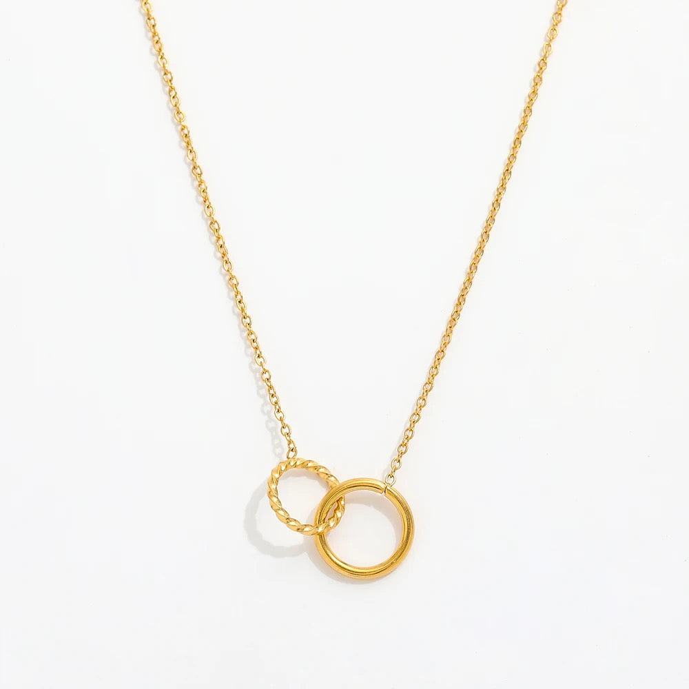 Twin Circle Infinity Necklace-Dazzledvenus