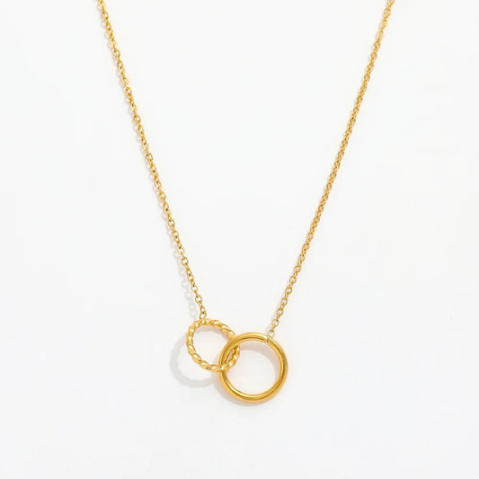 Twin Circle Infinity Necklace-Dazzledvenus