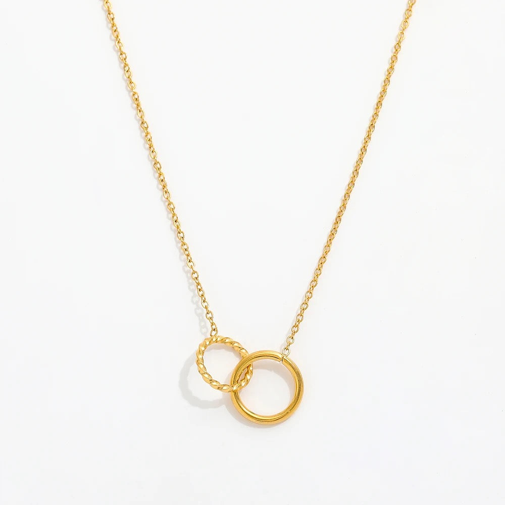 Twin Circle Infinity Necklace