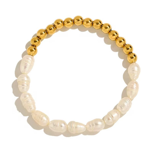 Half & Half Pearl Bracelet