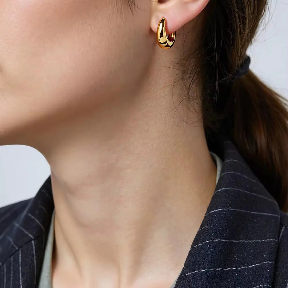 Teardrop Huggie Earring