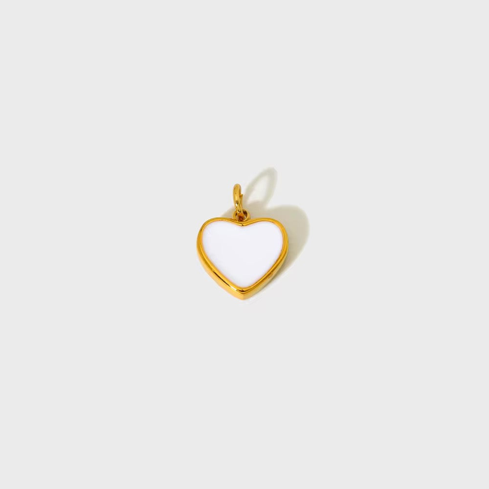 White Heart Charm