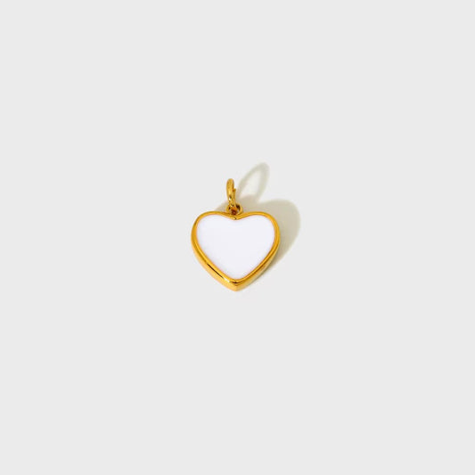 White Heart Charm