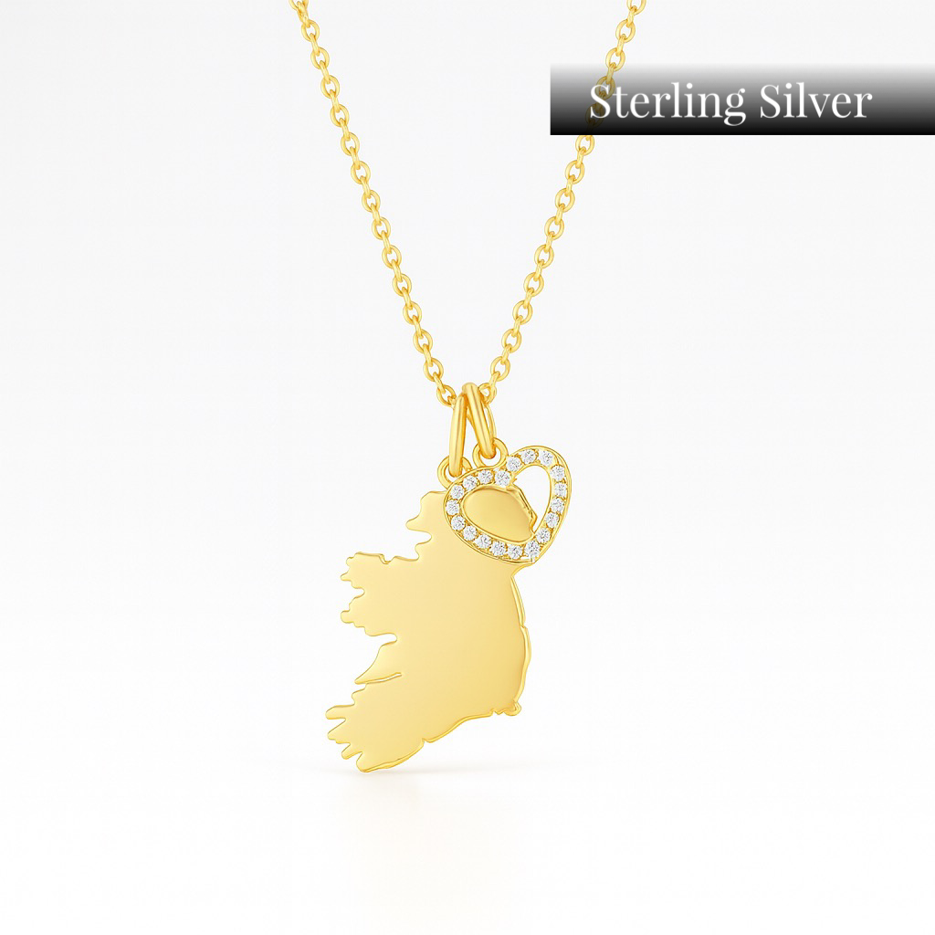 Heart Irish Map Necklace