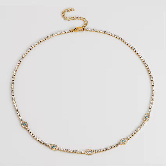 Evil Eye Tennis Necklace