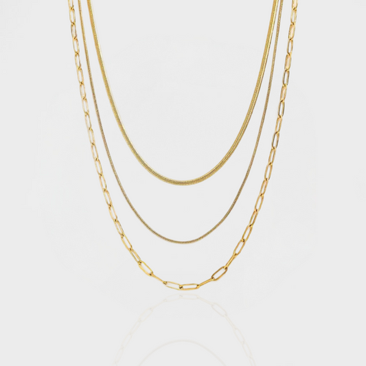 Trinity Layered Necklace-Purchase stylish Twisted Herring Bone Necklace. Explore our online collection for trendy accessories reflecting the charm of the Emerald Isle. Order yours now!-Dazzledvenus