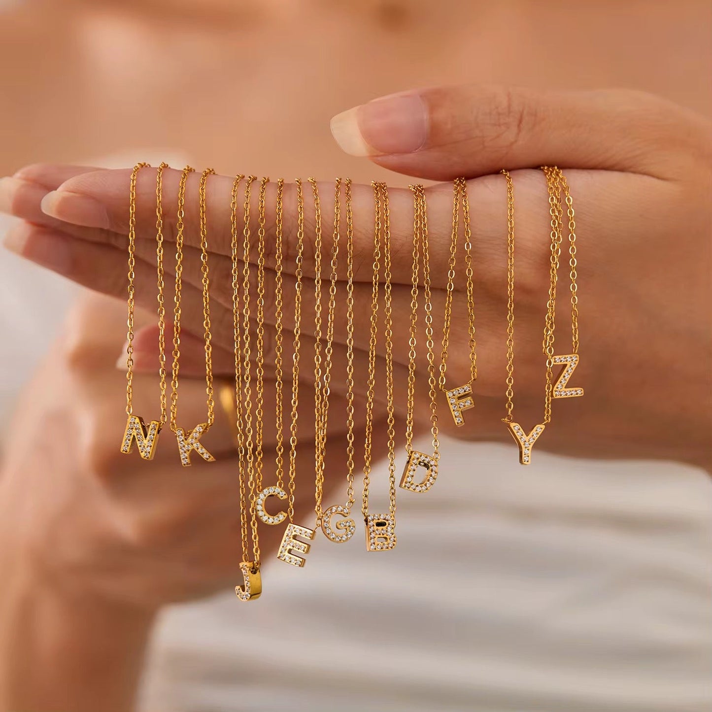Dazzle Dainty Initial Necklace