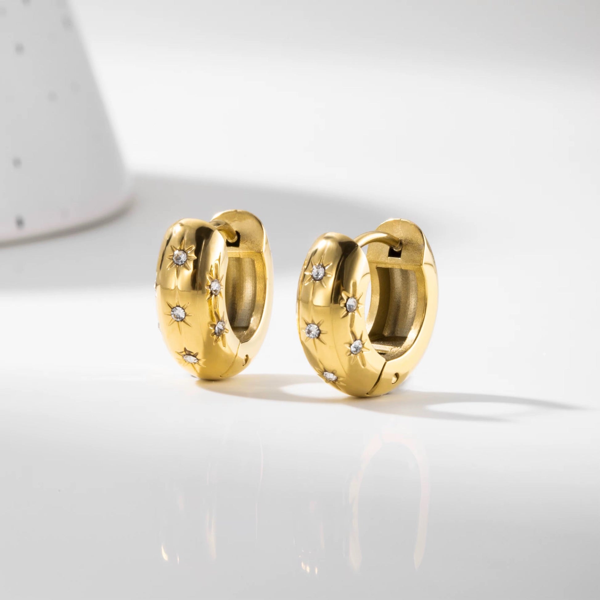 Celestial Huggie Hoop Earring-Dazzledvenus