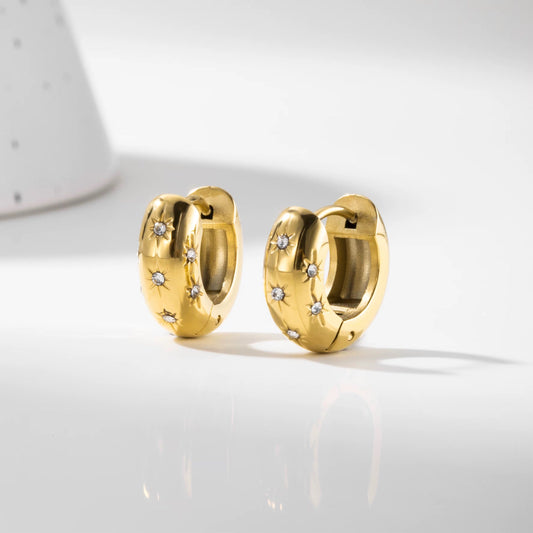 Celestial Huggie Hoop Earring-Dazzledvenus