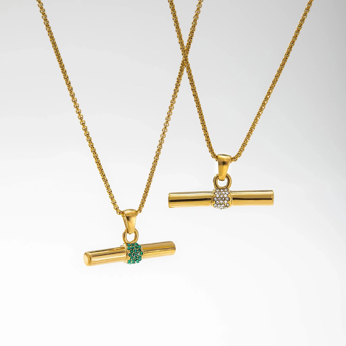 CZ T Bar Necklace