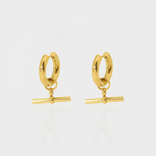 T Bar Hoop Earring-Explore our stylish collection of Two Ways Detachable T- Bar Earring. Elevate your style with these chic accessories, perfect for any occasion. Shop now! 🔥-Dazzledvenus