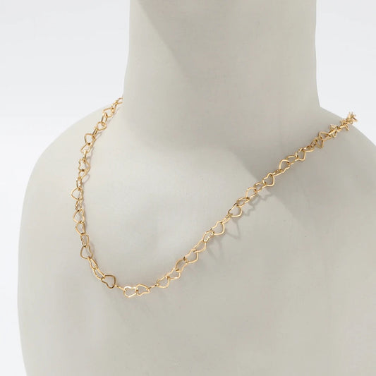 Petite Heart Chain Necklace-Dazzledvenus