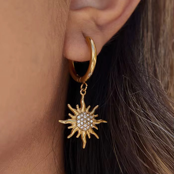 Rising Sun Hoop Earring-Dazzledvenus