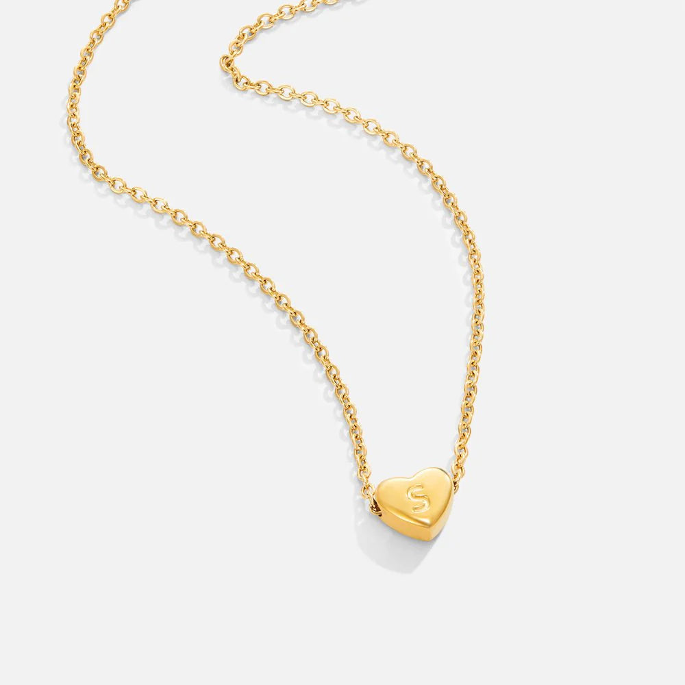 Petite Heart Initial Necklace