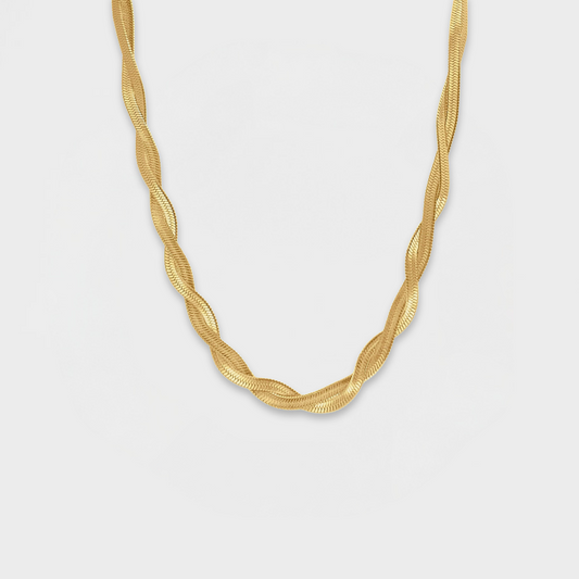 Omega Braided Necklace-Purchase stylish Twisted Herring Bone Necklace. Explore our online collection for trendy accessories reflecting the charm of the Emerald Isle. Order yours now!-Dazzledvenus