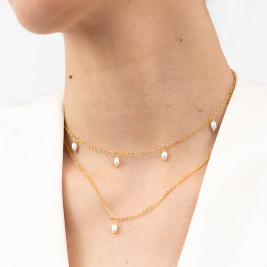 Sophia Pearl Duo Necklace-Get the hottest fashion accessory now! Buy Paperclip Toggle Link Mega Star Necklace and elevate your style instantly. Shop now and stand out from the crowd! 💥-Dazzledvenus