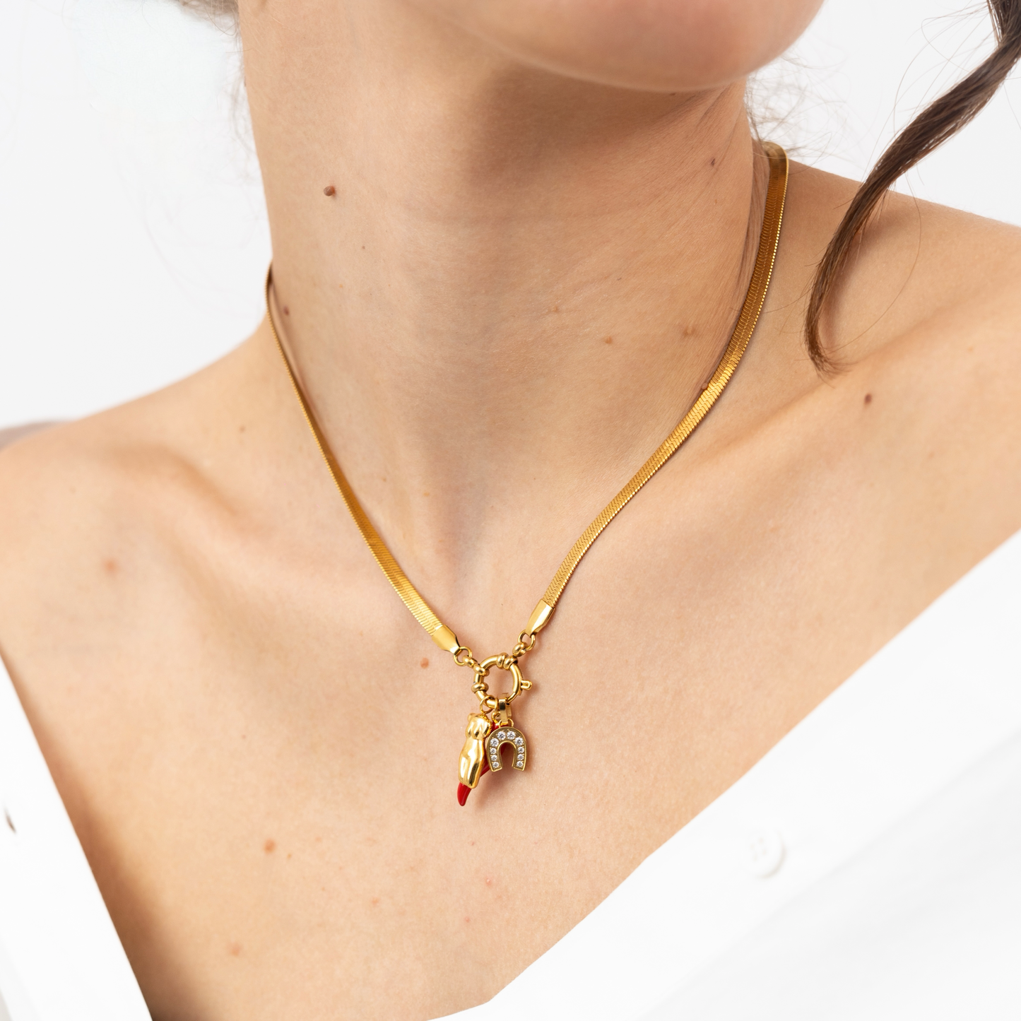 DYO Herringbone Snake Necklace-Purchase stylish Twisted Herring Bone Necklace. Explore our online collection for trendy accessories reflecting the charm of the Emerald Isle. Order yours now!-Dazzledvenus