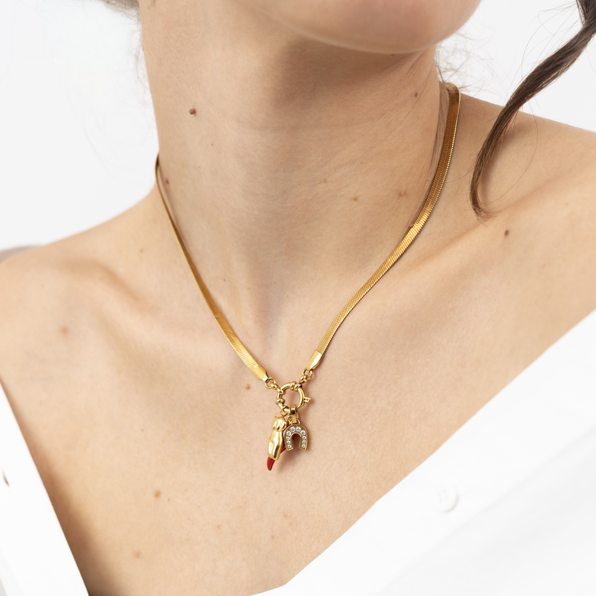 DYO Herringbone Snake Necklace-Purchase stylish Twisted Herring Bone Necklace. Explore our online collection for trendy accessories reflecting the charm of the Emerald Isle. Order yours now!-Dazzledvenus