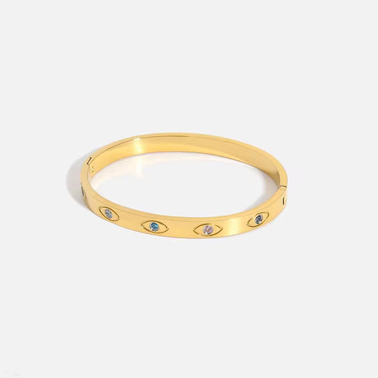 CZ Evil Eye Bangle-Dazzledvenus