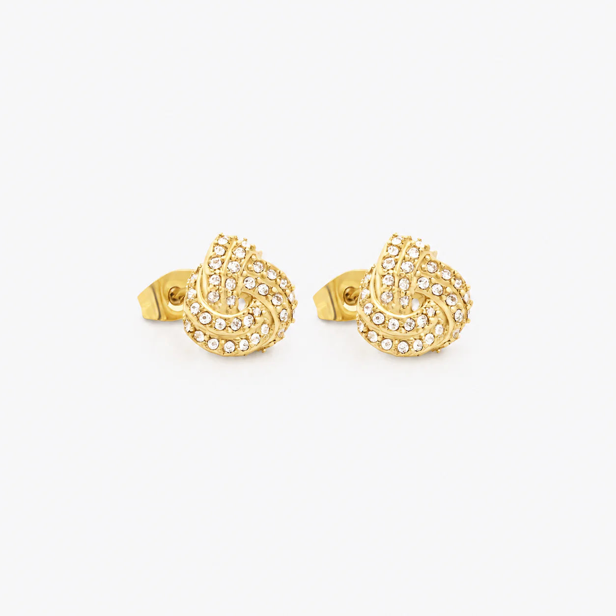 Lotus Pavé Stud Earring