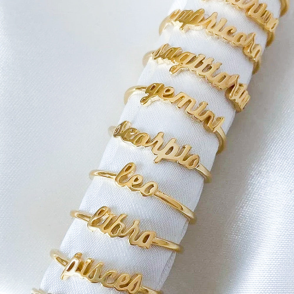 Zodiac Sign Adjustable Ring