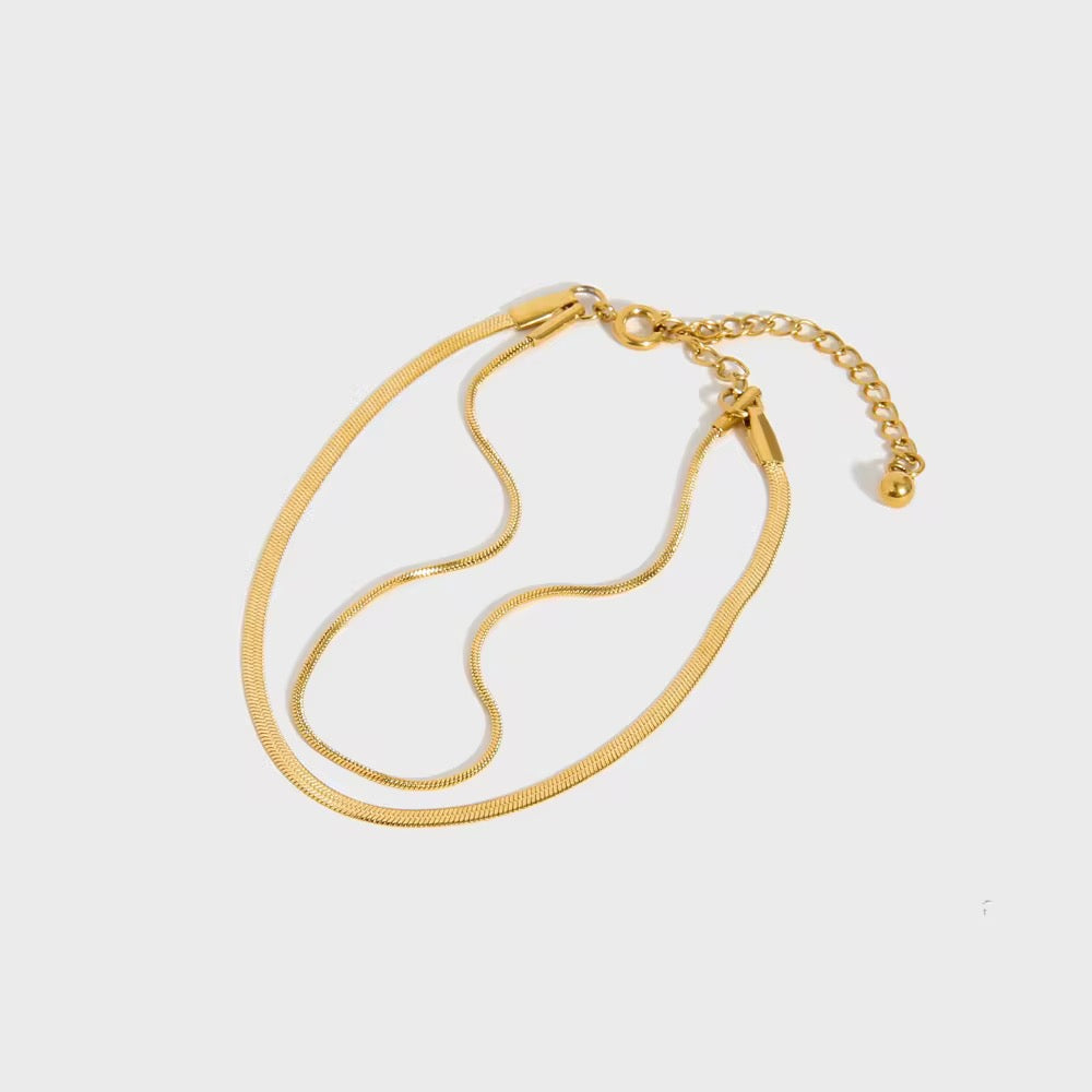 Haven Herringbone Duo Bracelet-Dazzledvenus