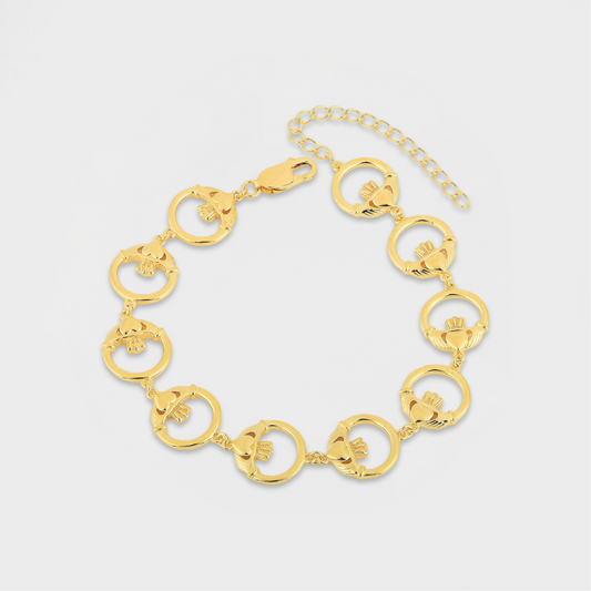 Irish Claddagh Bracelet-Gold-Dazzledvenus