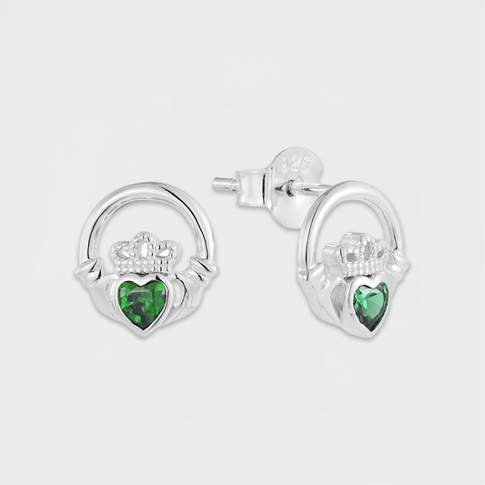 Irish Claddagh Stud Earring-Dazzledvenus