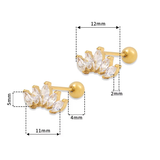 Marquise Crown Stud Earring