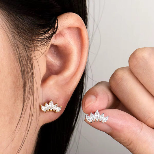 Marquise Crown Stud Earring
